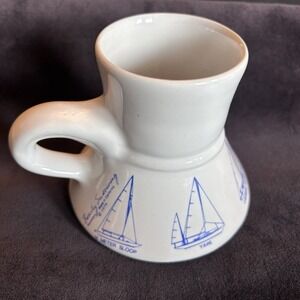 Maritime Nautical Sailing Schooner Ship Bearly Surviving Vtg Coffee Mug 1979